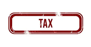Watermark Prints: Tax - red grunge button, stamp