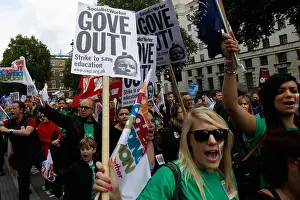 Teachers Prints: Teachers rally in central London Britain 17 October 2013