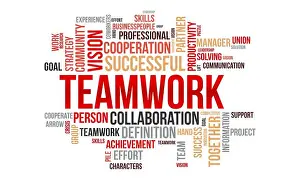 Wordcloud Prints: Teamwork word cloud template. Business concept vector background