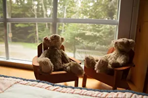 Amusing Prints: Teddy bears relaxing on window ledge