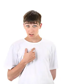 Uncertain Prints: Teenager Pointing at himself