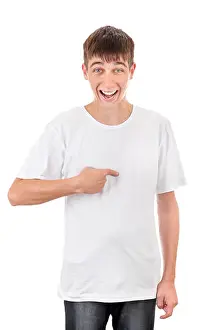 Jovial Prints: Teenager Pointing at himself