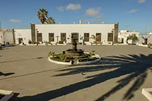 Teguise Prints: Teguise, Spain - 20 January 2021: the colonial town of Teguise at the Canary island on Lanzarote in Spain