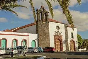 Teguise Prints: Teguise, Spain - 20 January 2021: the colonial town of Teguise at the Canary island on Lanzarote in Spain