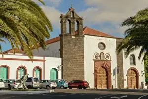Teguise Prints: Teguise, Spain - 20 January 2021: the colonial town of Teguise at the Canary island on Lanzarote in Spain