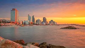 Tel Aviv, Israel. Panoramic cityscape image of Tel Aviv, Israel during beautiful sunset