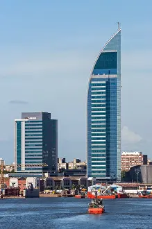 Uruguay Prints: Telecommunications Tower or Antel Tower is a 157 meter tall building in Montevideo