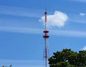 Antenna Prints: Television tower against a blue sky