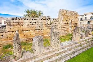 Siracusa Prints: Temple of Apollo or Tempio di Apollo or Apollonion in the centre of Syracuse city