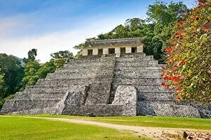 Images Dated 1st March 2016: Temple of Inscriptions, Maya Ruins, Palenque, Mexico, UNESCO