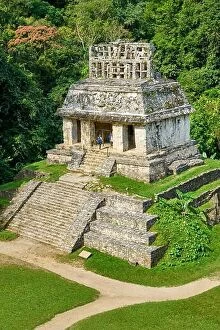 City Collection: Temple of the Sun, ancient Mayan city of Palenque, Chiapas, Mexico
