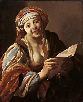 Golden Age Prints: Ter Brugghen, Woman reading from a paper