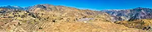 Arequipa Prints: Terraced fields in the Colca Canyon at Cabanaconde in the Arequipa region of Peru