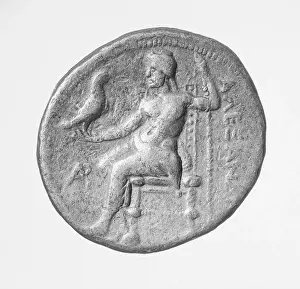 Macedonia Prints: A tetradrachm coin from the reign of Alexander III of Macedon