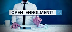 Registration Prints: Text caption presenting Open Enrolment