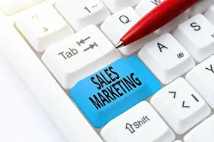 Communicating Prints: Text showing inspiration Sales Marketing