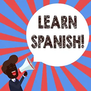 Dictionary Prints: Text sign showing Learn Spanish