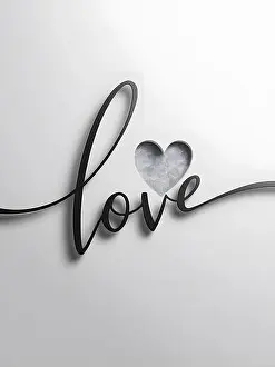 Creative Design Prints: Name text word with love heart handwritten for logo typography design template