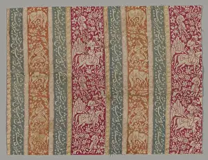 Iranian Persian Prints: Textile Fragment with the Story of Khusrow and Shirin