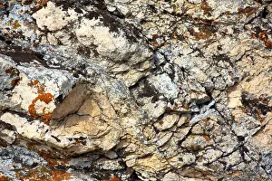 Rubble Prints: The texture of the stone close up with veins