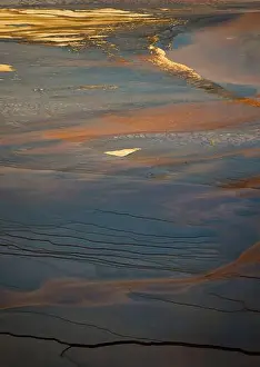Geyser Prints: Textures and colors of the terrain in Yellowstone National Park XVIII, USA