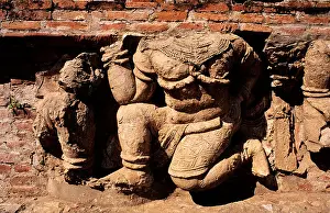 Ayutthaya Prints: Thailand, Ayutthaya province, Wat Ratchaburana historical park, detail of temple