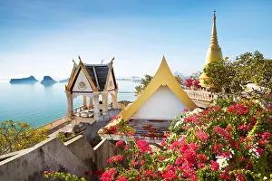 Thailand - Buddhist small monastery on the Khao Chong Krachok mountain, located near Prachuap city