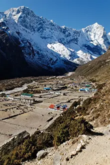 Everest Prints: Thame Sherpa village, Thame Khola valley with Tengkang Poche (6500)