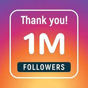 Followers Prints: Thank you 1 million followers congratulation subscribe. 1m like follow anniversary