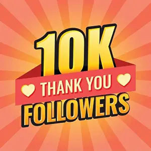 Followers Prints: Thank you 10000 followers icon in flat style