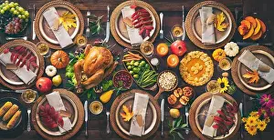 Silverware Prints: Thanksgiving celebration traditional dinner