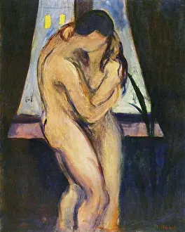 Intimacy Prints: *The Kiss* (1896–1897) by Edvard Munch depicts an intimate moment between two figures