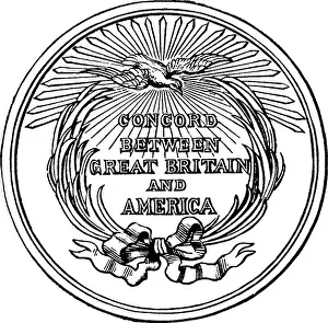 Vector Vectors Prints: The back side of the medal commemorative of the Treaty of Ghent ending the War of 1812