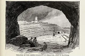 Ethnology Prints: THEATER OF THE GREEK COLONISTS AT SYRACUSE from Book VIII The Romans from volume 3 of Ridpath's Universal history