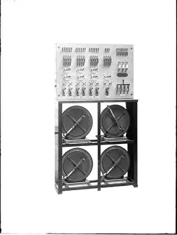 1929 Prints: A theatre lighting control system for the casino at Lamalou-les-Bains records an organ-style stage illumination board