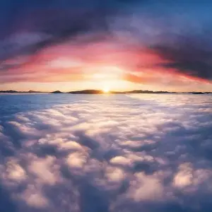 Morning Mountain Prints: Thick clouds in the mountains at dawn