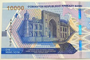 Uzbek Prints: ten thousand (10 000), Uzbekistani soʻm, Uzbekistan, Central Asia