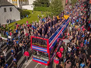 Football Fans Prints: Thousands greet the Icelandic National Football team