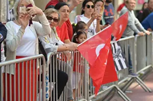 Turkish Flag Prints: Thousands of people seen participating at the annual Turkish Day Parade along Madison Avenue in New York City on May 18