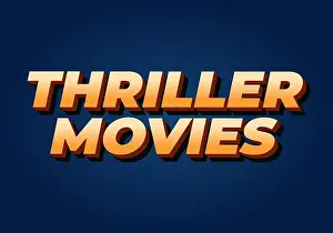 Nightmare Prints: Thriller movies. Text effect design in modern colors and 3D style
