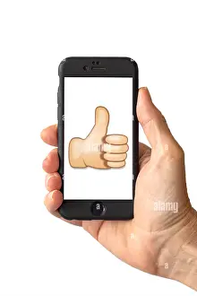 Emoji Prints: Thumbs Up Hand Sign Emoji on a smartphone screen