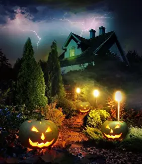 Thunderstorm Prints: Thunderstorm on Halloween evening