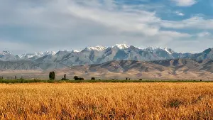 Thunderstorm View Towards Kyrgyzstan in Southern Kazakhstan taken in August 2018 taken in hdr