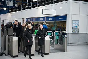 Railroads Prints: Ticket barriers at Earl's Court London Underground Station