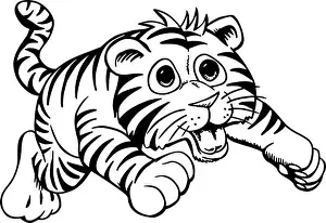 Cats Prints: Tiger Cub Cartoon Vector Illustration