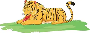 Mane Prints: Tiger eating meat