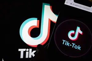 Tiktok Prints: TikTok app on a phone screen. TikTok is a Chinese video-sharing social networking service owned by ByteDance