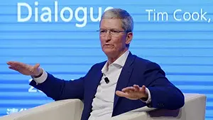 Dialogue Prints: Tim Cook, CEO of Apple Inc. speaks at a dialogue with Qian Ying