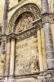 Solemn Prints: Timeless Reverence: The Sacred Art of Angoulême Cathedral's Facade, France