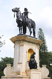 Horse Rider Prints: Tipu Sultan statue ; Lalbagh Botanical Garden ; Botanical Garden ; Lalbagh ; Bangalore ; Bengaluru ; Karnataka ; India